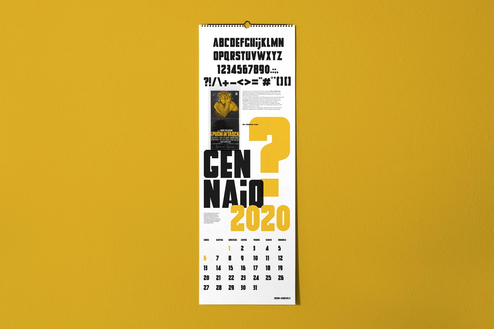 Calendario Cinema Italiano 2020 dettaglio 