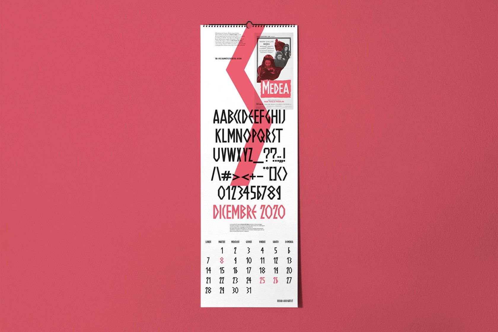 Calendario Cinema Italiano 2020 dettaglio 