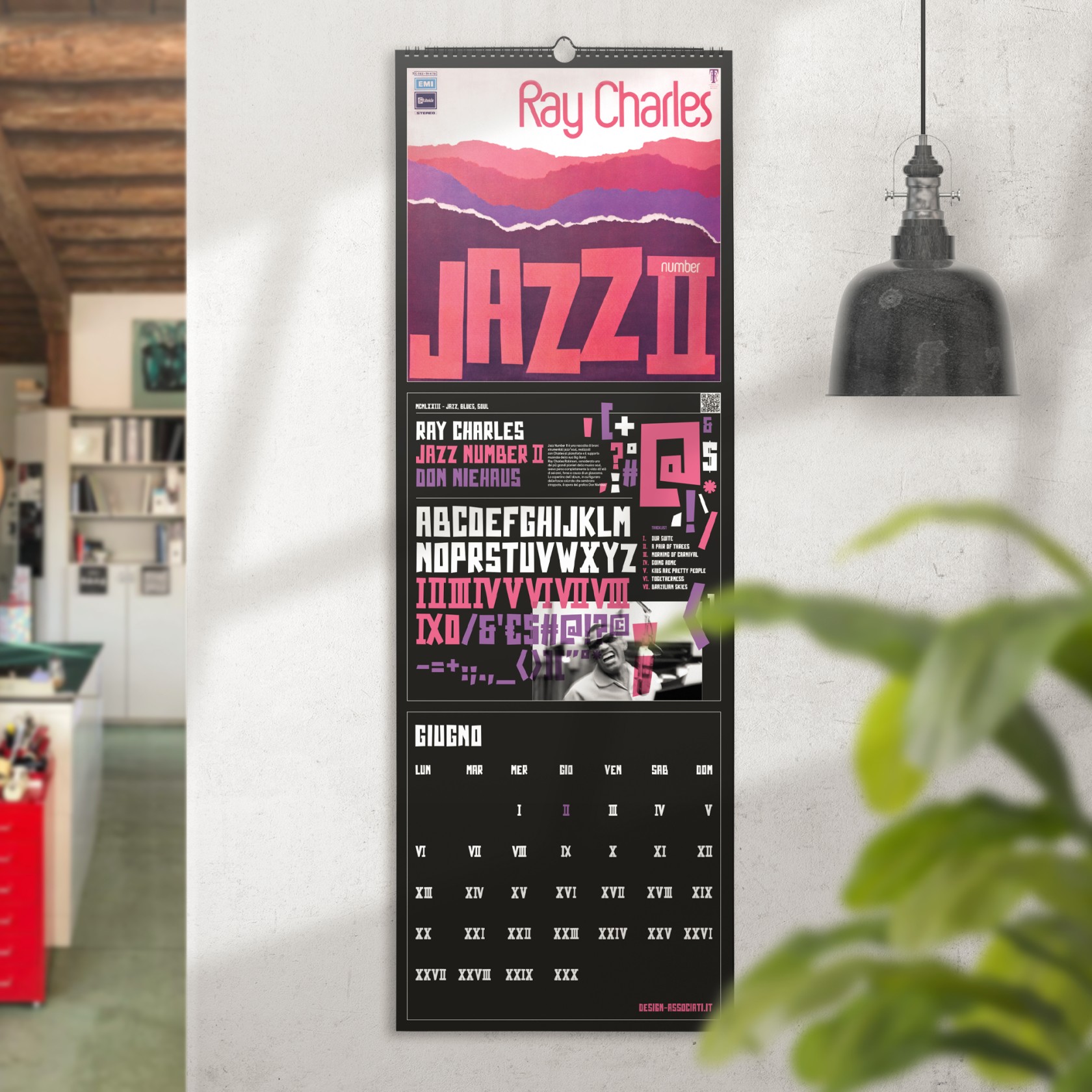 Calendario Tipografico 2022 Musica dettaglio Ray Charles: dettaglio Calendario Tipografico 2022 Musica