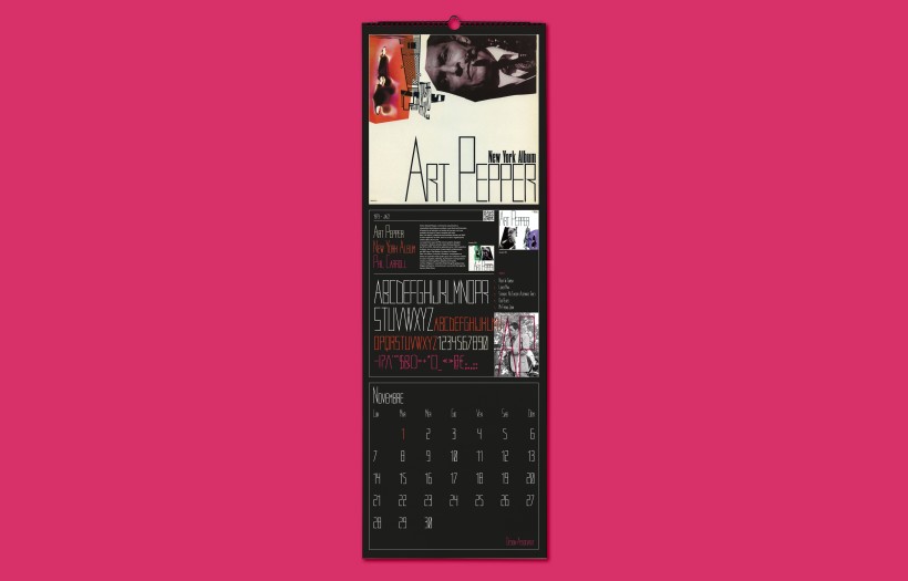 Calendario Tipografico 2022 Musica dettaglio Art Pepper: dettaglio Calendario Tipografico 2022 Musica