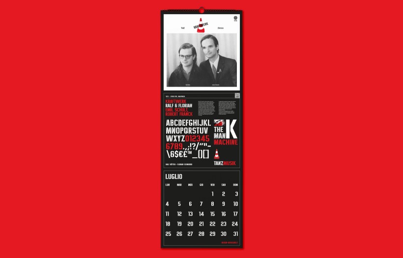 Calendario Tipografico 2022 Musica dettaglio Kraftwerk: dettaglio Calendario Tipografico 2022 Musica