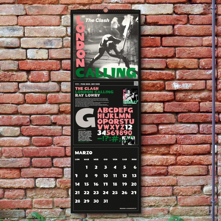 Calendario Tipografico 2022 Musica copertina