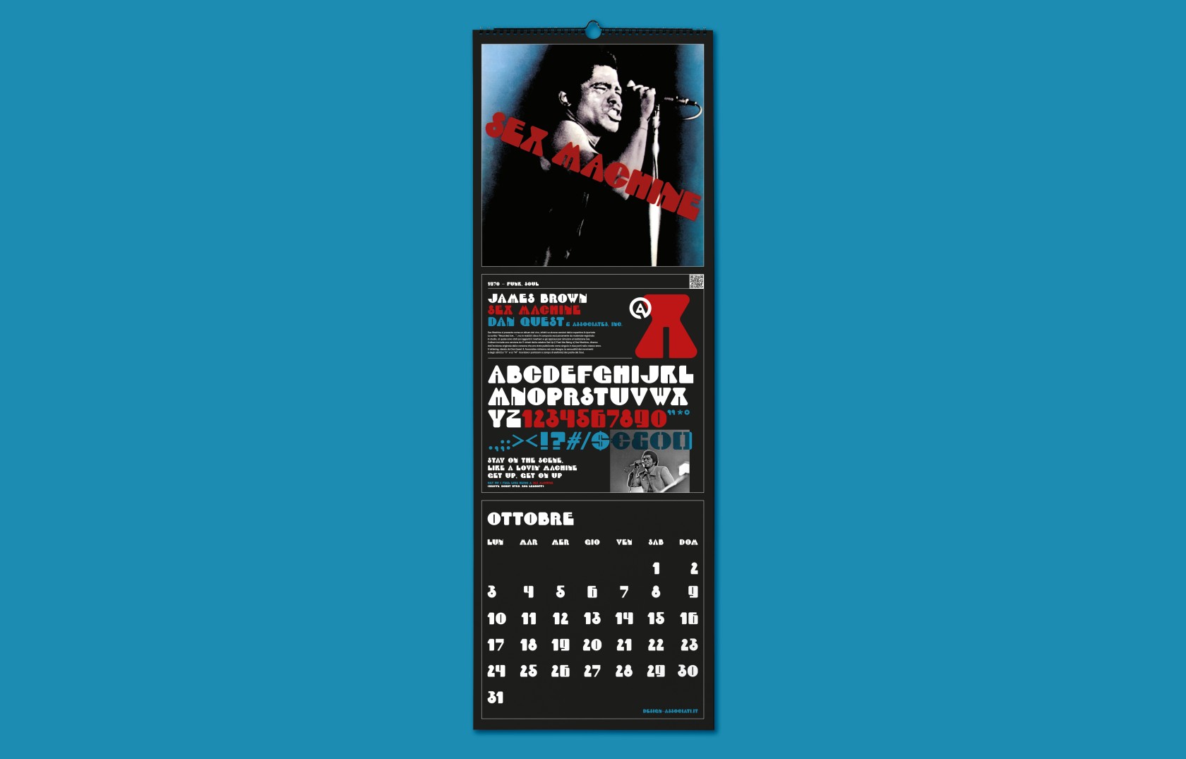 Calendario Tipografico 2022 Musica dettaglio James Brown: dettaglio Calendario Tipografico 2022 Musica