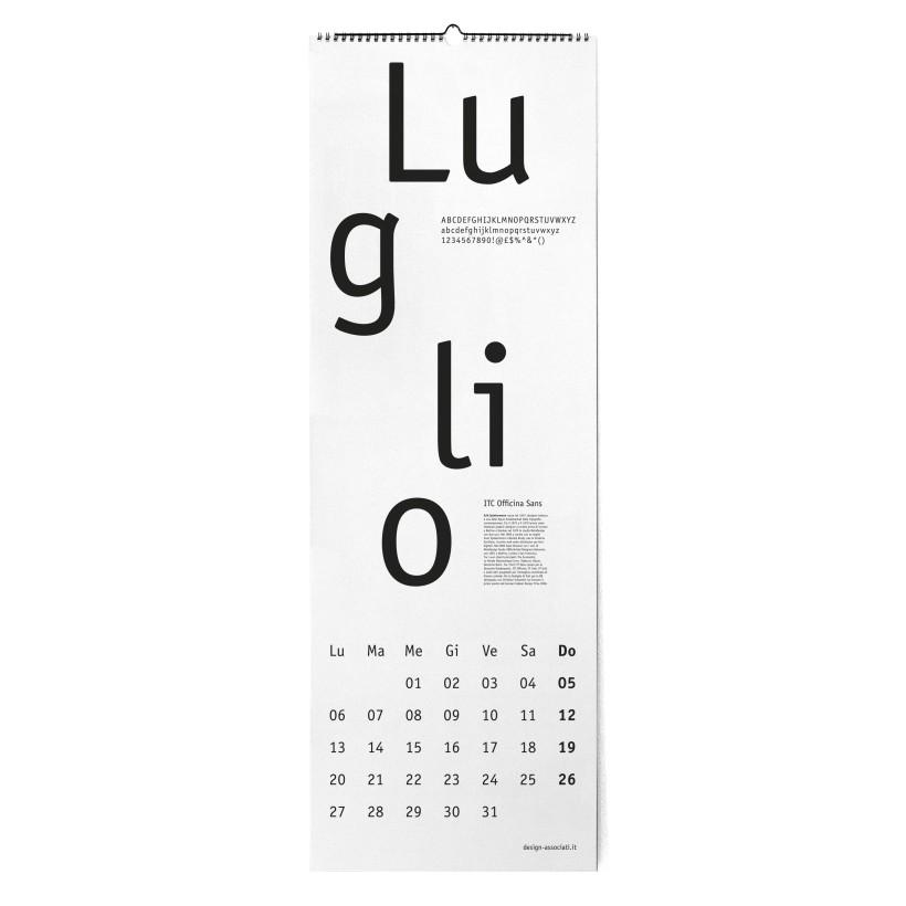 Calendario Tipografico 2009 dettaglio 