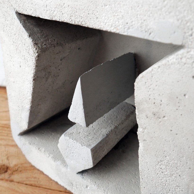 ConcreType test dettaglio Dettaglio della lettera in cemento