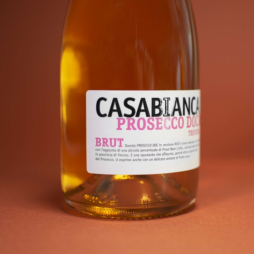 Casabianca Prosecco Rosé dettaglio Dettaglio etichetta per il Prosecco DOC Rosé