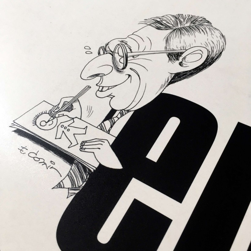 Ennio Comin, fumettista, illustratore, vignettista e grafico al Museo Bailo di Treviso dettaglio Dettaglio caricatura di Ennio Comin (libro della mostra)