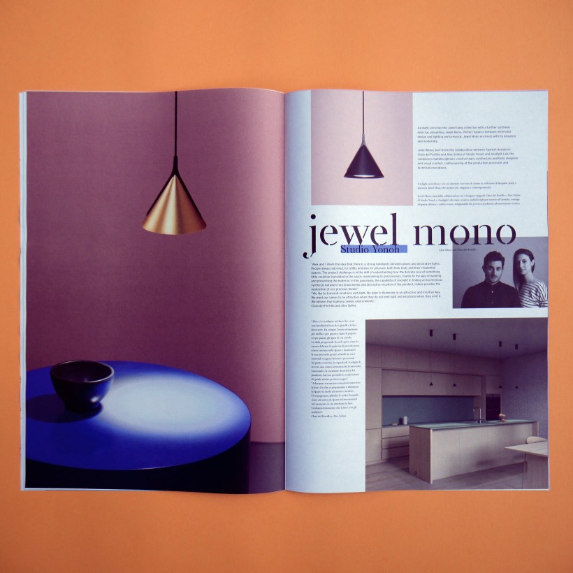 ItalianLightingLab: nuovo magazine di illuminazione per Axolight dettaglio Pagine di Jewel Mono di Axolight